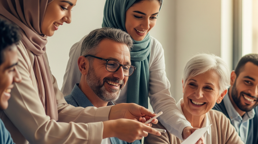 Cartoon illustration simplifying Arabic grammar concepts for beginners