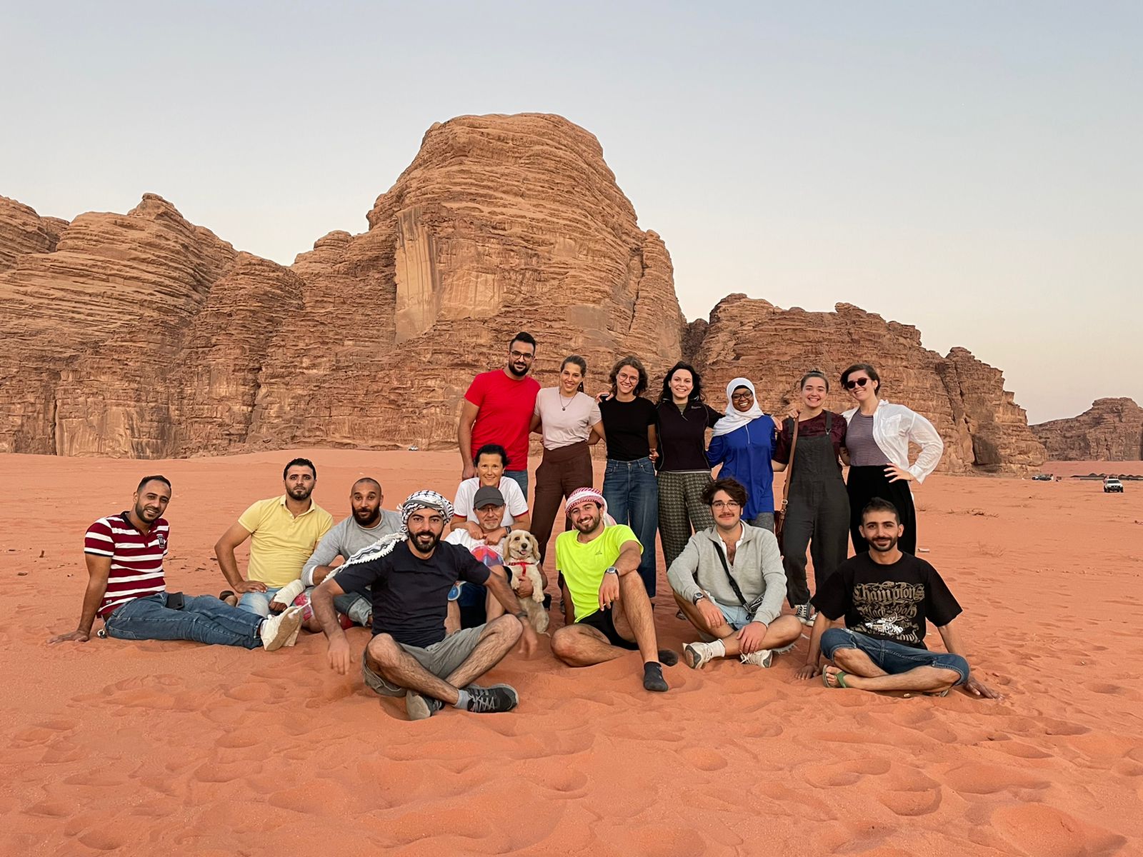 Misbah Center students and teachers on a cultural field trip in Wadi Rum, Jordan